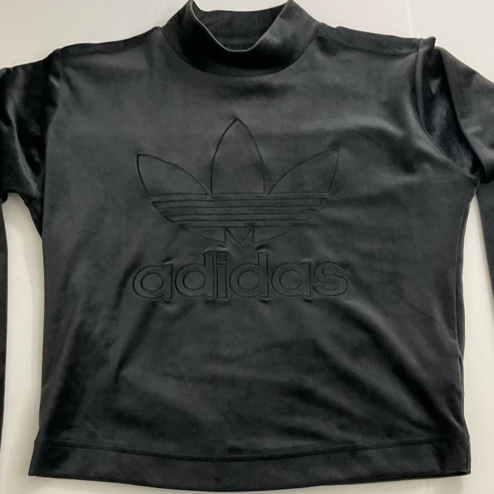 Women’s Adidas black velvet long Bell sleeves
